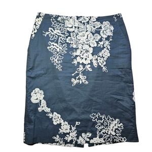 J. Crew Embroidered Pencil Skirt Gray Size 6